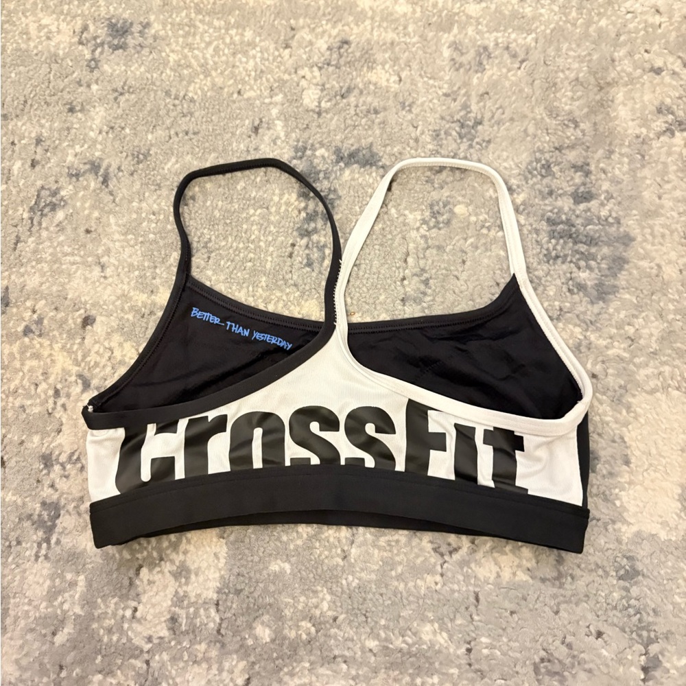 Reebok CrossFit Y Back Sports Bra, Women’s XS, Black/White